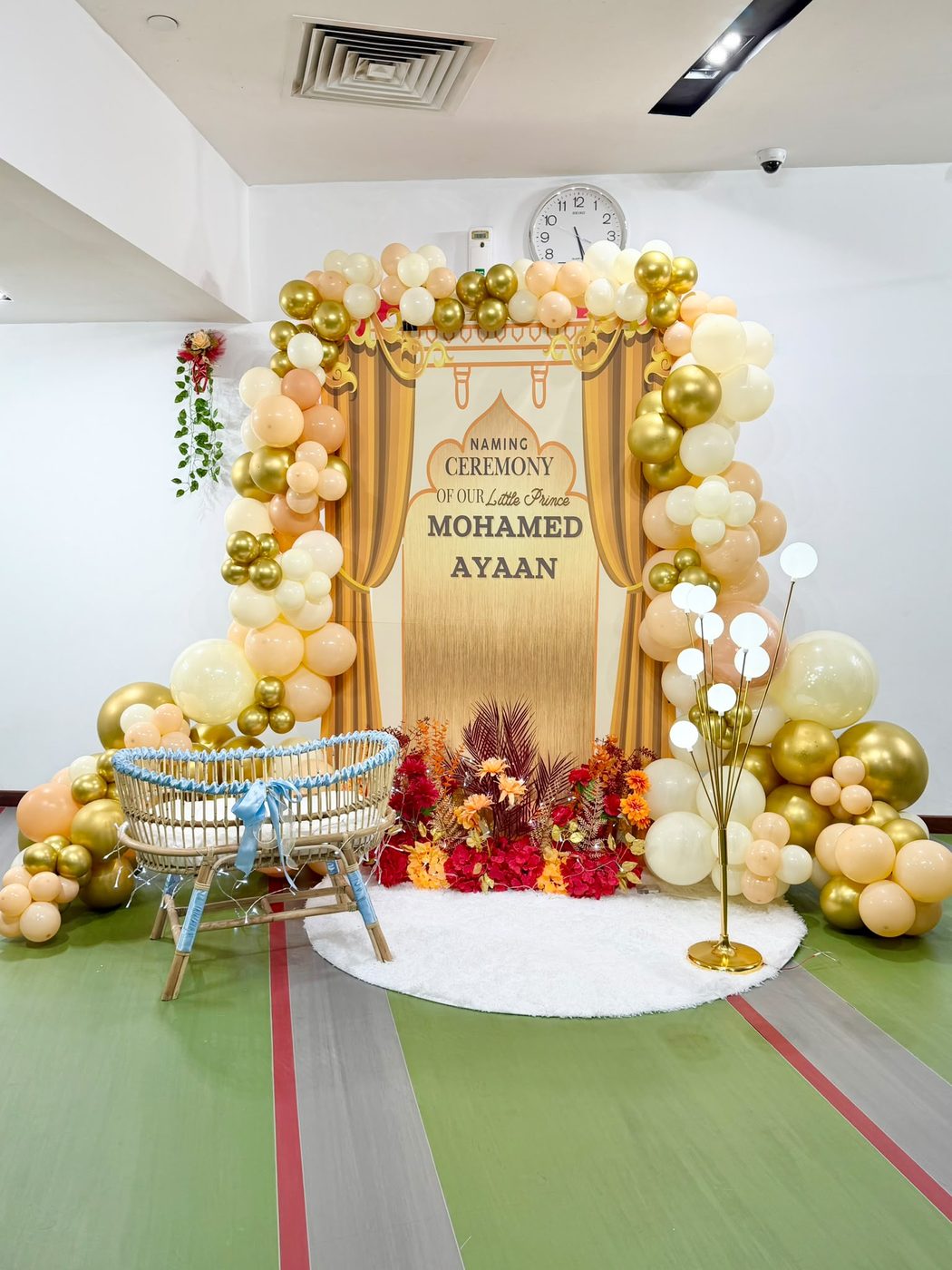Custom event backdrop designed and built by LinkNow Events Co. — design 1