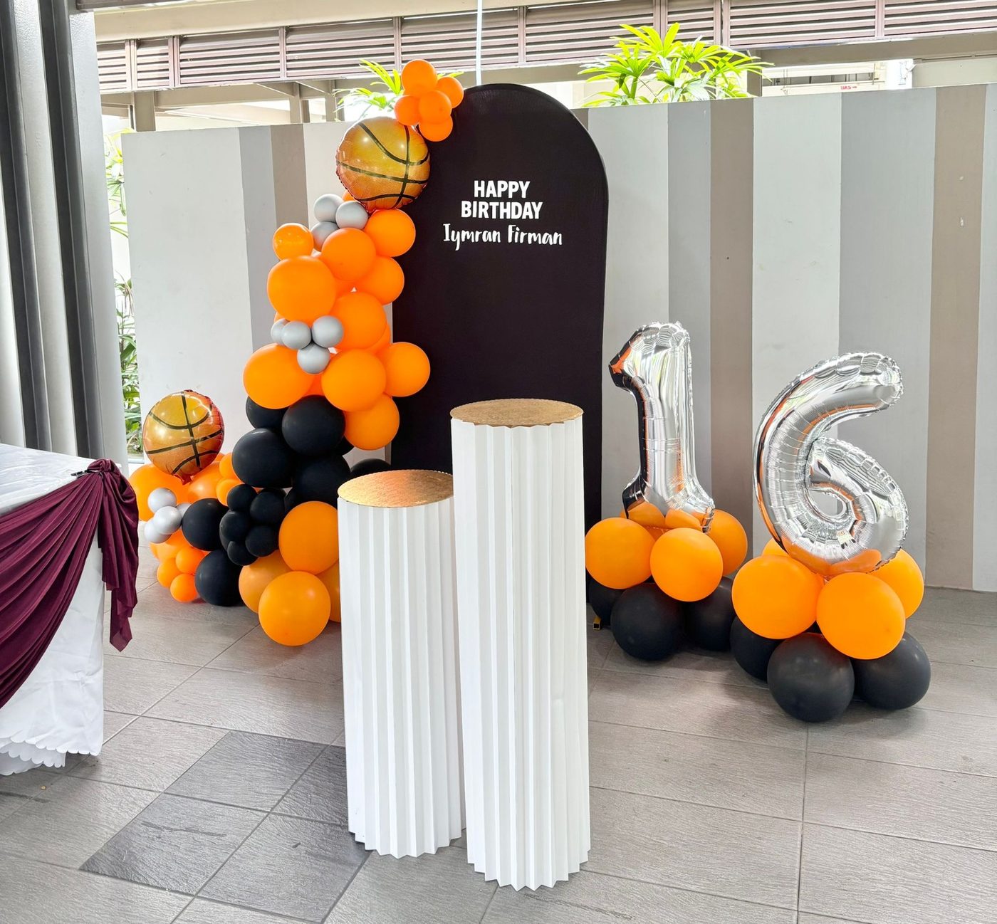 Custom event backdrop designed and built by LinkNow Events Co. — design 14